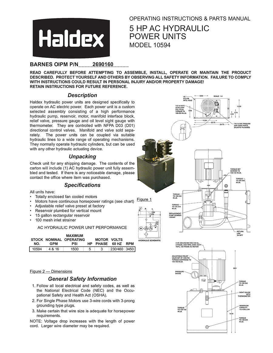 Haldex hydraulic power unit
