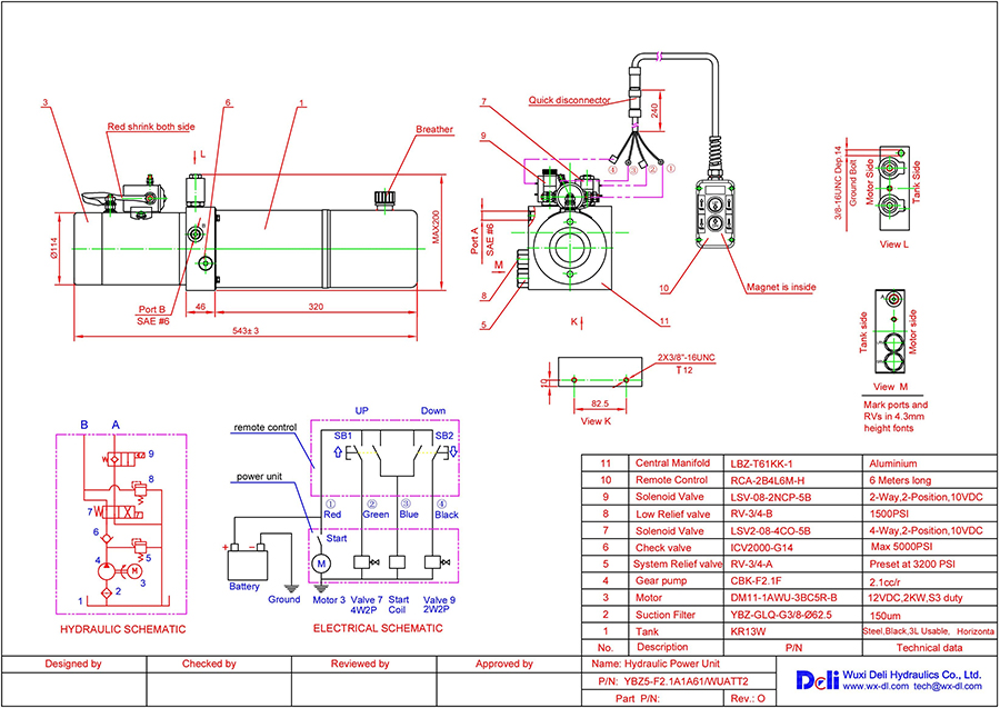 Bộ nguồn thuỷ lực 12V JND