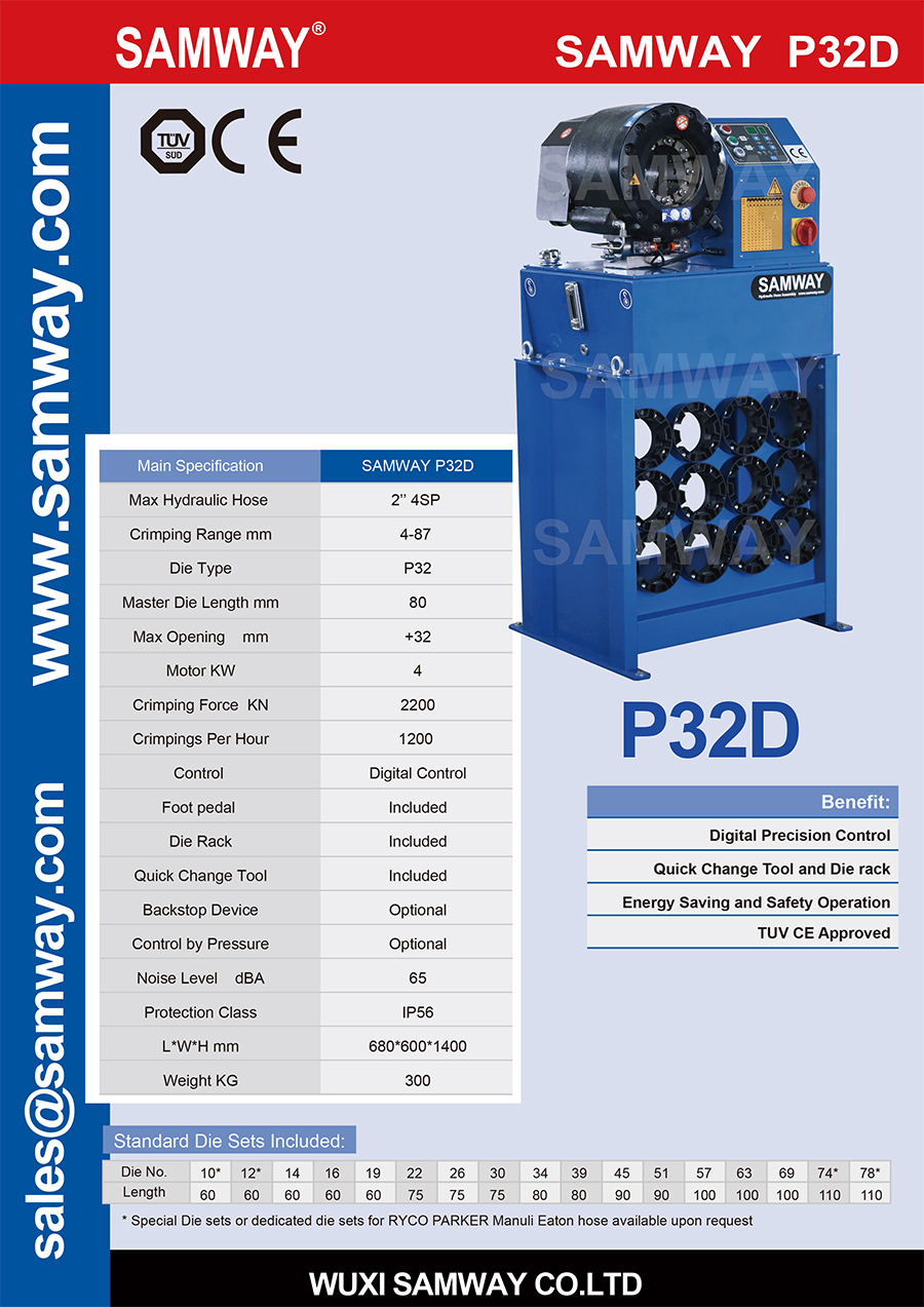 Máy bấm ống thủy lực Samway - P32D