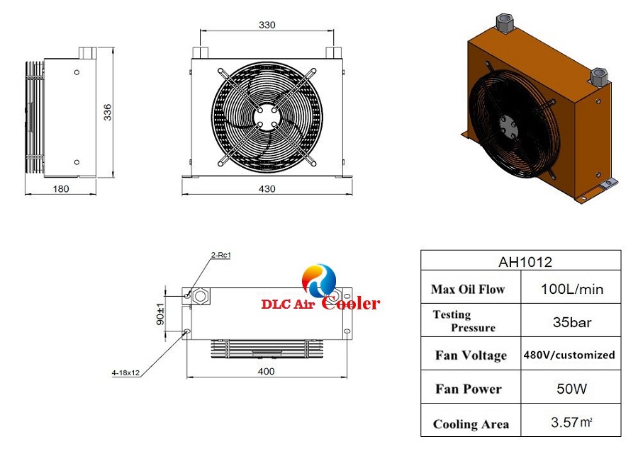 Thông số bộ giải nhiệt dầu thủy lực AH1012