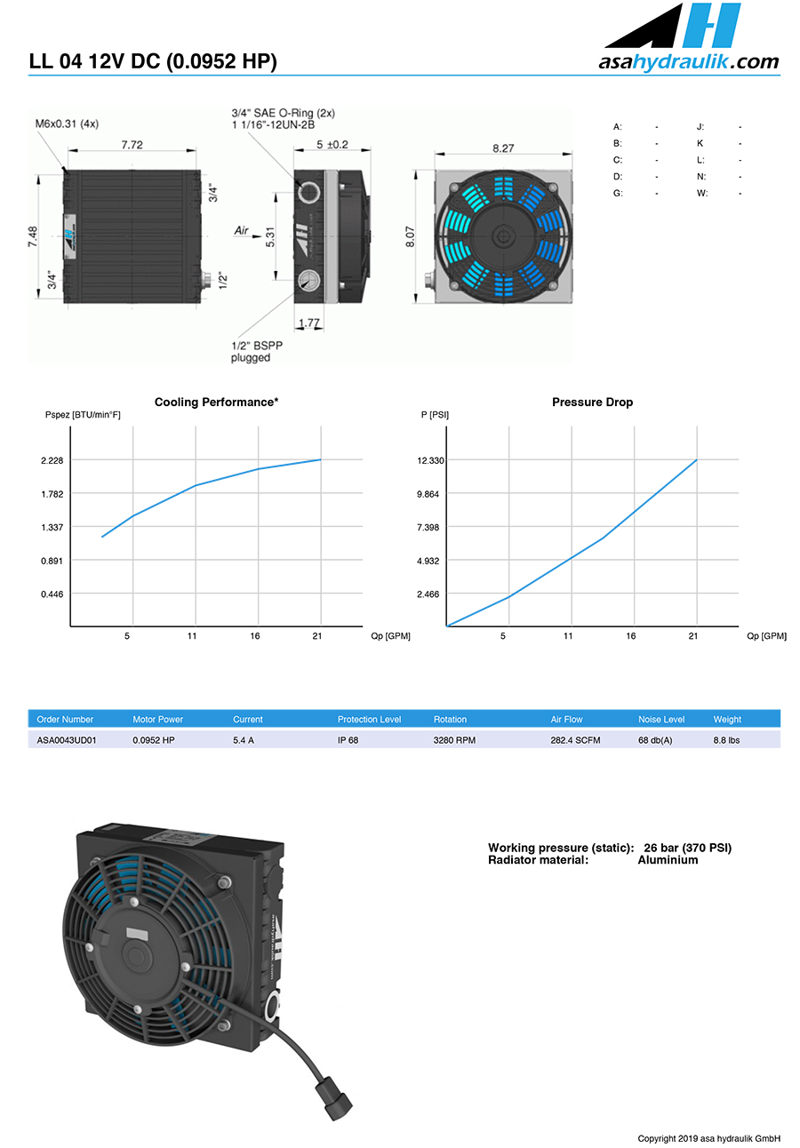 Asa hydraulic oil coolers