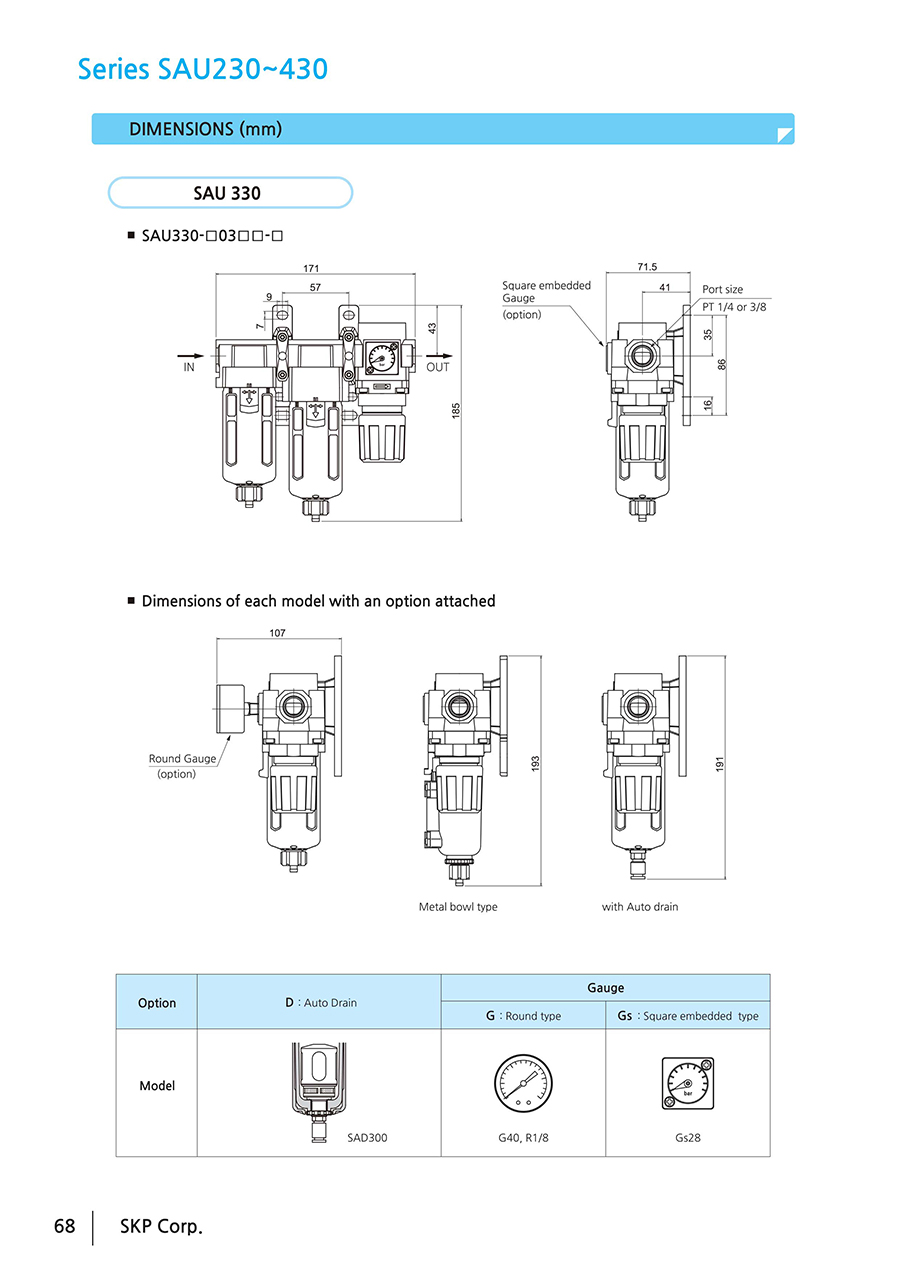 Bộ lọc khí nén SAU 230 - 430