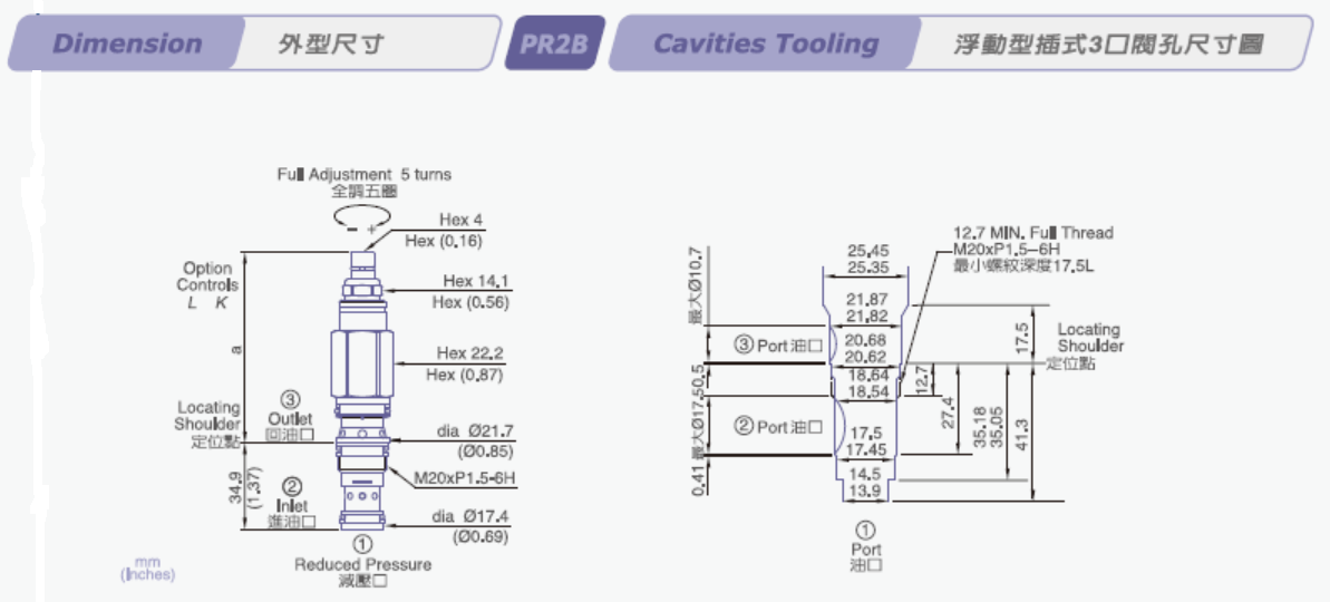 Pilot Acting Reducing/Relieving Cartridge